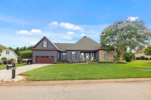 325 Reflection Dr, Lyman, SC 29365 - craftsman inspired home with concrete driveway, a front yard, and roof with shingles
