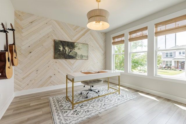 738 Judah Dr, Moore, SC 29369 - office featuring wood walls and light wood-style floors
