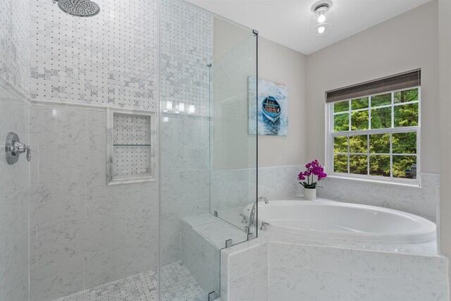 5 Modesto Ln, Simpsonville, SC 29681 - full bathroom featuring a stall shower and a bath