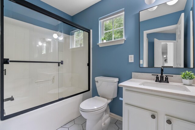 5 Modesto Ln, Simpsonville, SC 29681 - full bathroom with vanity, bath / shower combo with glass door, and tile patterned flooring