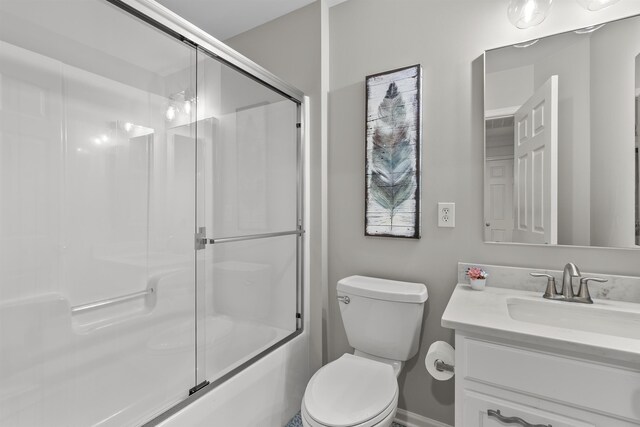 5 Modesto Ln, Simpsonville, SC 29681 - bathroom with vanity and enclosed tub / shower combo