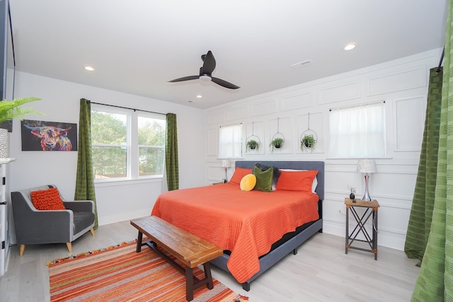 125 Patton St, Fountain Inn, SC 29644 - bedroom with light wood-style floors, recessed lighting, and ceiling fan