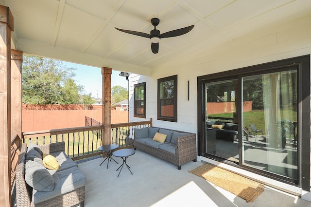 125 Patton St, Fountain Inn, SC 29644 - wooden deck featuring ceiling fan and an outdoor hangout area