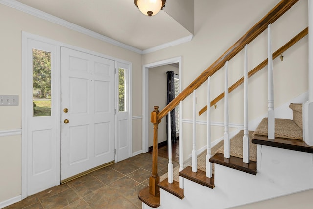 21 Glen Eagle Pl, Spartanburg, SC 29301 - foyer entrance with stairway and crown molding