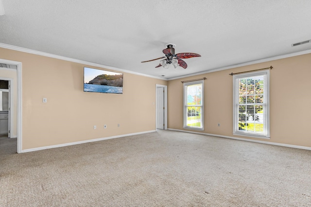21 Glen Eagle Pl, Spartanburg, SC 29301 - carpeted spare room with ornamental molding and a ceiling fan