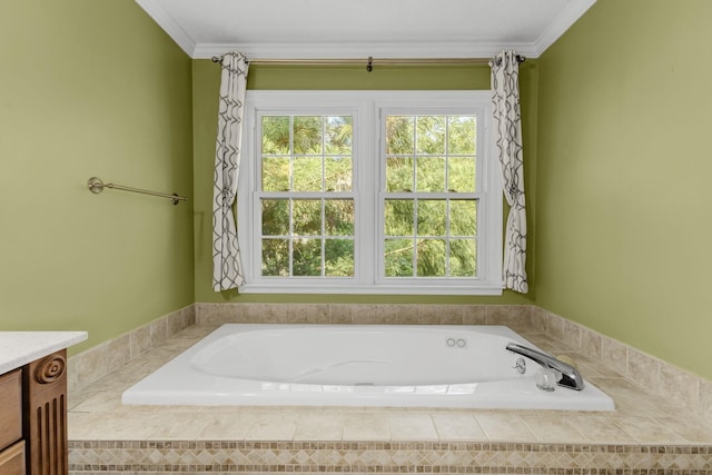 21 Glen Eagle Pl, Spartanburg, SC 29301 - full bath featuring vanity, a bath, and ornamental molding