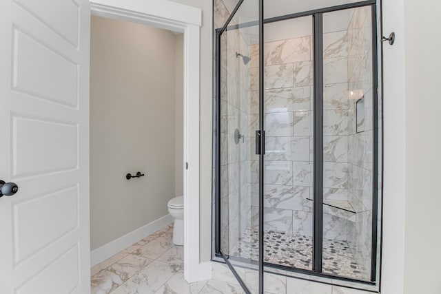 11555 New Cut Rd, Campobello, SC 29322 - full bath featuring marble finish floors and a stall shower