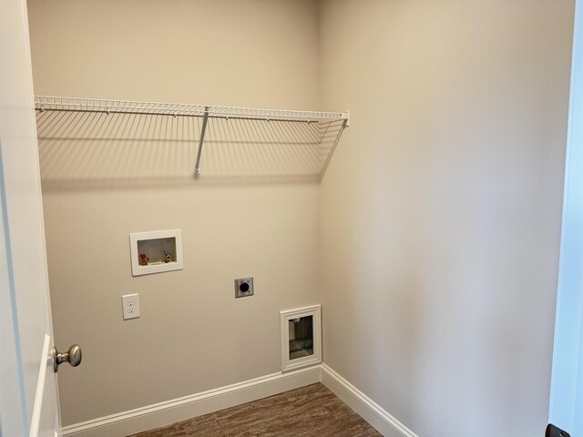 2601 Karkinnen Way, Moore, SC 29369 - laundry room with hookup for an electric dryer, hookup for a washing machine, and wood finished floors