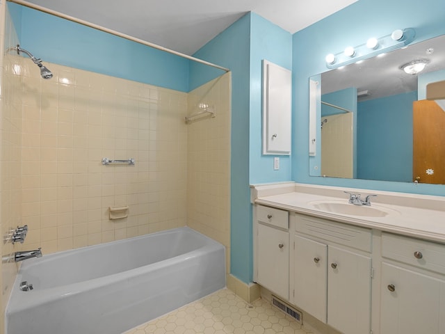308 Pine Lake Ct, Spartanburg, SC 29301 - full bathroom with vanity,  shower combination, and tile patterned flooring