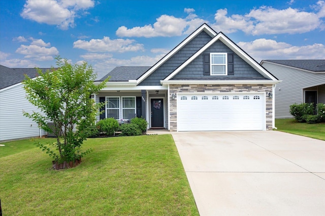 906 John Thomas Way, Greer, SC 29651 - craftsman house with a front yard, driveway, and stone siding