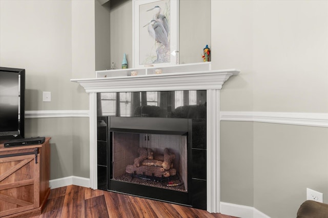 906 John Thomas Way, Greer, SC 29651 - detailed view of wood finished floors and a tile fireplace