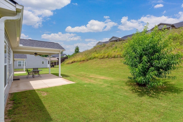 906 John Thomas Way, Greer, SC 29651 - view of green lawn featuring a patio area and ceiling fan