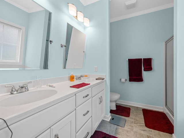 234 Page Creek Blvd, Landrum, SC 29356 - full bath with crown molding, double vanity, and an enclosed shower
