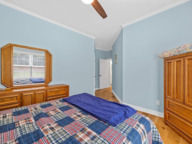 234 Page Creek Blvd, Landrum, SC 29356 - bedroom featuring crown molding, light wood-style flooring, and ceiling fan