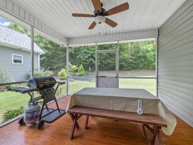 234 Page Creek Blvd, Landrum, SC 29356 - sunroom / solarium featuring ceiling fan