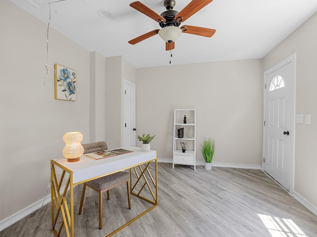 116 Dodd St, Wellford, SC 29385 - office featuring light wood-type flooring, a ceiling fan, and attic access