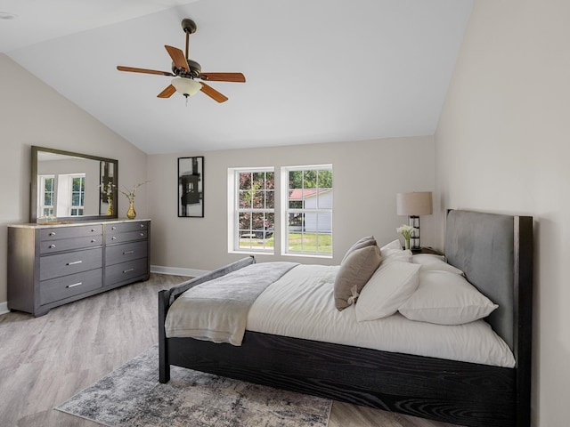 116 Dodd St, Wellford, SC 29385 - bedroom with lofted ceiling, light wood-style floors, and a ceiling fan