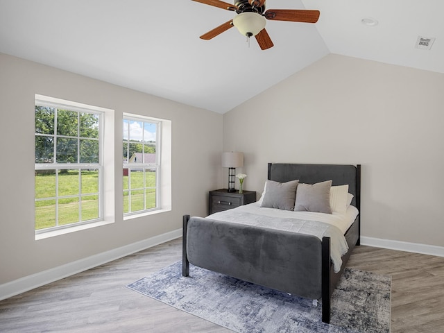 116 Dodd St, Wellford, SC 29385 - bedroom featuring wood finished floors, lofted ceiling, and a ceiling fan