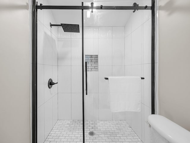 116 Dodd St, Wellford, SC 29385 - bathroom featuring a stall shower and toilet