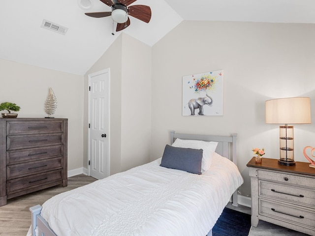 116 Dodd St, Wellford, SC 29385 - bedroom with lofted ceiling, wood finished floors, and ceiling fan