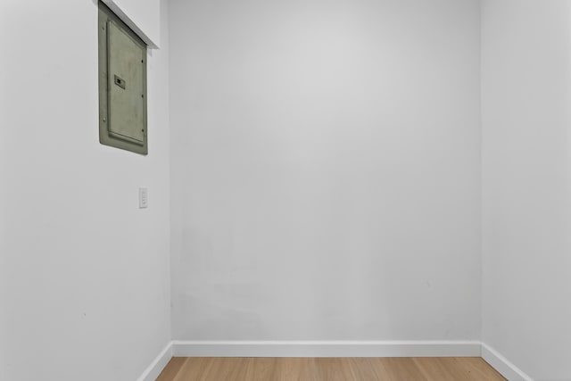 177 Lincoln Dr, Spartanburg, SC 29306 - empty room with electric panel and light wood-style flooring