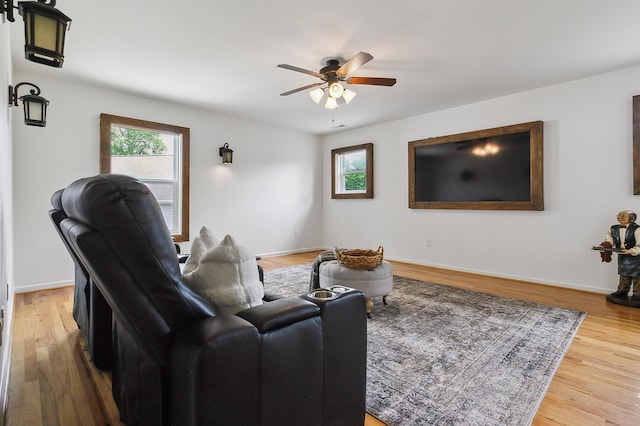 31 Goodwin Farms Ct, Travelers Rest, SC 29690 - living room featuring a ceiling fan and wood finished floors