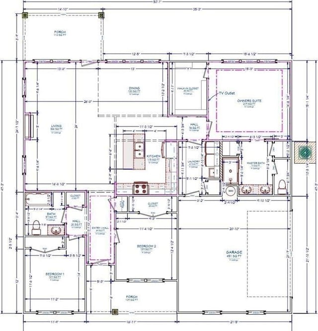 451 Park St, Inman, SC 29349 - view of home floor plan