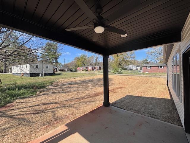 451 Park St, Inman, SC 29349 - view of patio featuring ceiling fan and a residential view