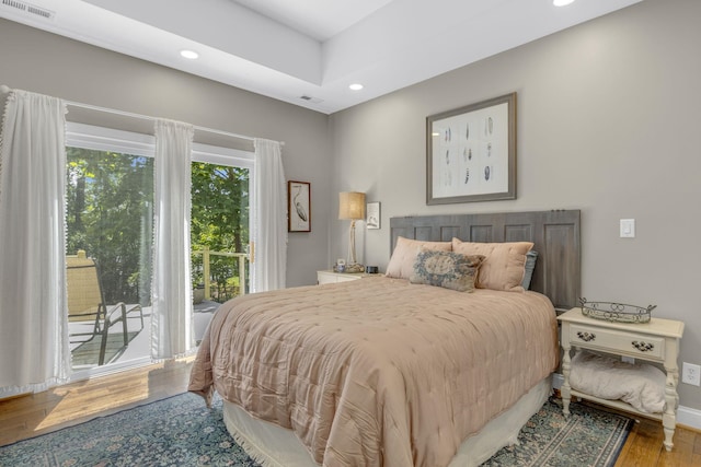 346 Bub Dr, Chesnee, SC 29323 - bedroom featuring access to exterior, recessed lighting, and wood finished floors