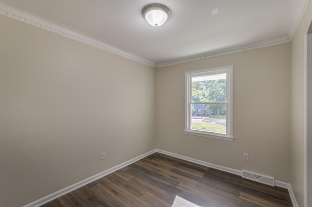 201 Bent Creek Dr, Greer, SC 29650 - spare room featuring crown molding and dark wood-style floors