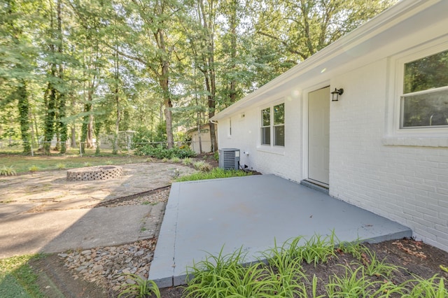 201 Bent Creek Dr, Greer, SC 29650 - view of patio / terrace featuring a fire pit and view of scattered trees
