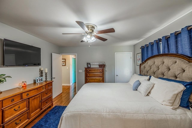 849 Harvey Rd, Greer, SC 29651 - bedroom with wood finished floors and ceiling fan
