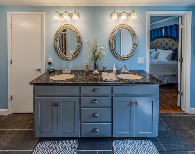 849 Harvey Rd, Greer, SC 29651 - full bath featuring double vanity and tile patterned flooring