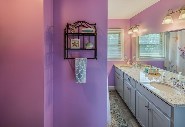 849 Harvey Rd, Greer, SC 29651 - bathroom featuring double vanity and tile patterned floors