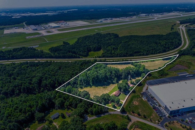 849 Harvey Rd, Greer, SC 29651 - aerial view of property's location featuring property parcel outlined and a heavily wooded area