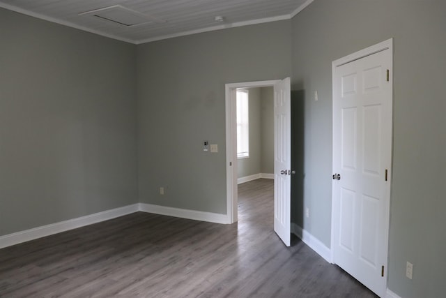 305 Spring St, Union, SC 29379 - spare room with dark wood-type flooring, ornamental molding, and a smoke detector