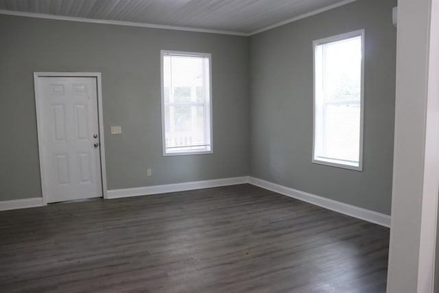 305 Spring St, Union, SC 29379 - empty room featuring ornamental molding and dark wood-type flooring