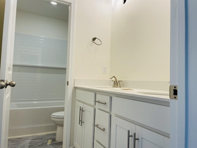 135 Hunter Ridge Dr, Boiling Springs, SC 29316 - full bath with vanity, shower / bathtub combination, and marble finish floors