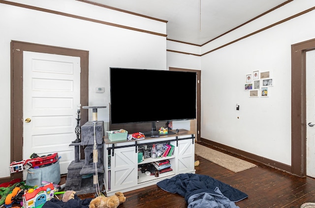 41 Chestnut St, Startex, SC 29377 - living area with wood-type flooring and crown molding