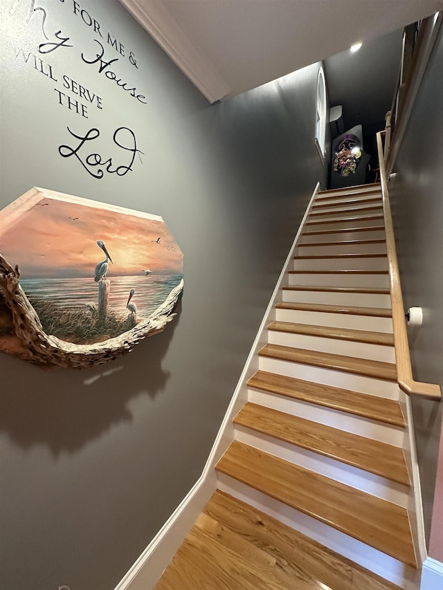 103 Welborn Oaks Way, Anderson, SC 29621 - stairs with wood finished floors and baseboards