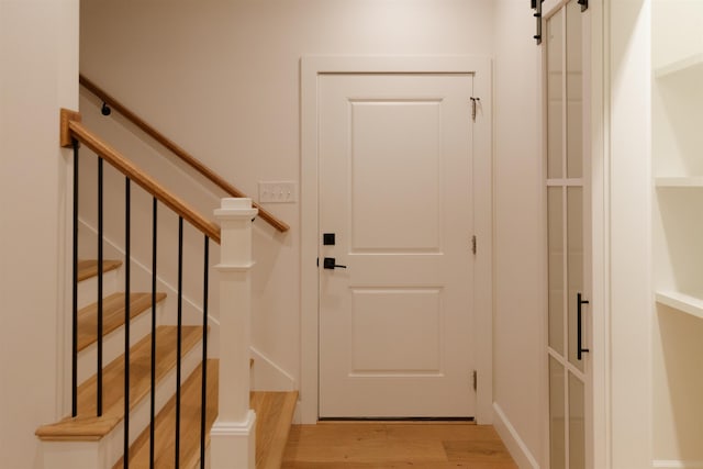 305 Meadow Tree Ct, Travelers Rest, SC 29690 - entryway with light wood-style flooring and stairway