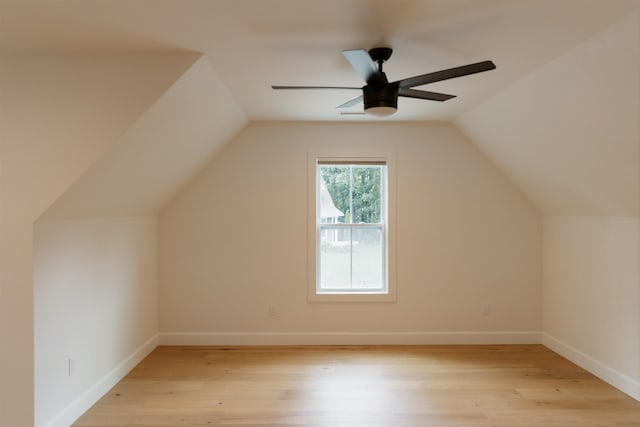 305 Meadow Tree Ct, Travelers Rest, SC 29690 - additional living space with light wood-type flooring, a ceiling fan, and vaulted ceiling