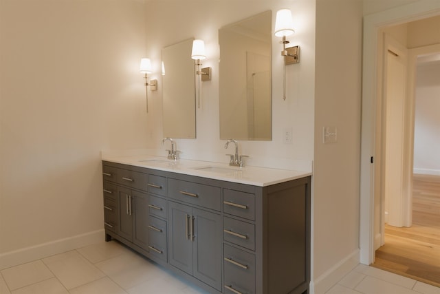 305 Meadow Tree Ct, Travelers Rest, SC 29690 - full bath featuring double vanity and tile patterned flooring