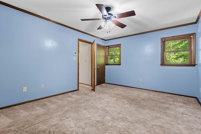320 Whitfield Dr, Pendleton, SC 29670 - carpeted spare room featuring ceiling fan, crown molding, and a textured ceiling
