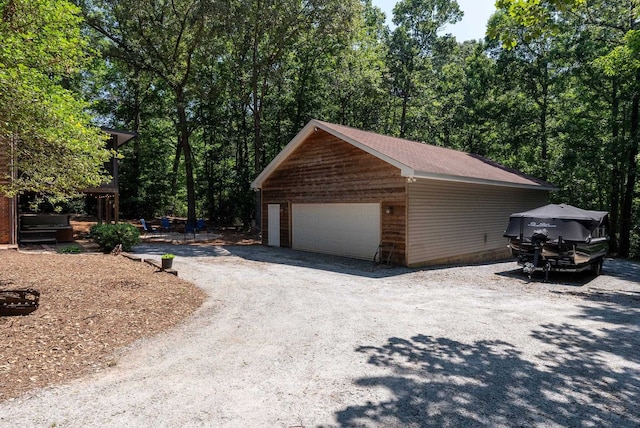 320 Whitfield Dr, Pendleton, SC 29670 - detached garage featuring a forest view