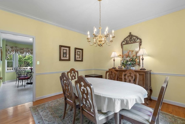 216 Antrim Ave, Moore, SC 29369 - dining area featuring a chandelier, crown molding, and wood finished floors