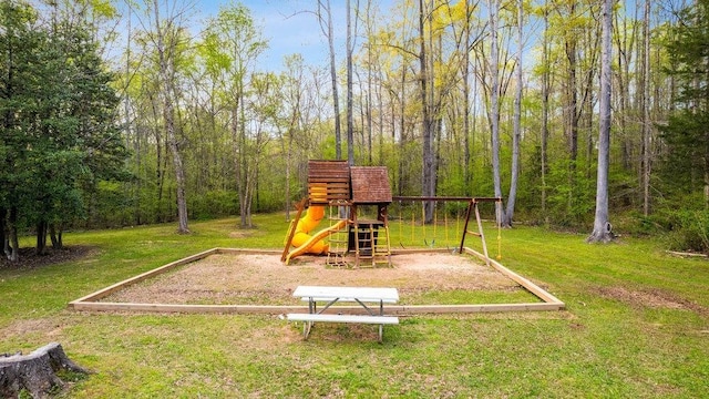 216 Antrim Ave, Moore, SC 29369 - view of playground with a yard and a forest view