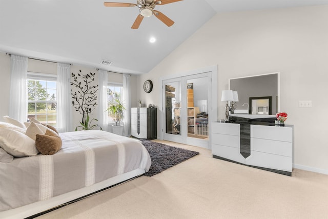 154 S Lake Emory Dr, Inman, SC 29349 - carpeted bedroom with vaulted ceiling, ceiling fan, and recessed lighting