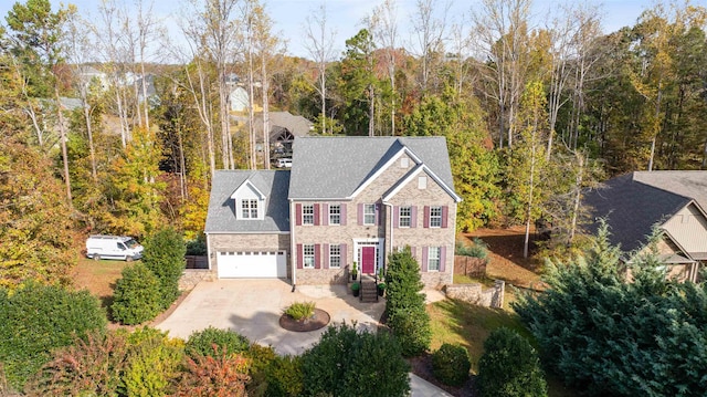 154 S Lake Emory Dr, Inman, SC 29349 - view of front of property with stone siding, concrete driveway, and an attached garage