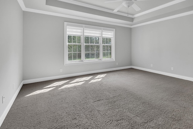 528 Carolee Way, Greer, SC 29651 - carpeted spare room with a raised ceiling, ceiling fan, and ornamental molding
